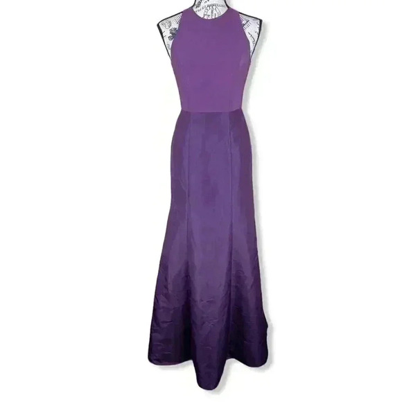 Alfred Sung Halter neck Satin Gown dress- size 4 - Picture 1 of 6